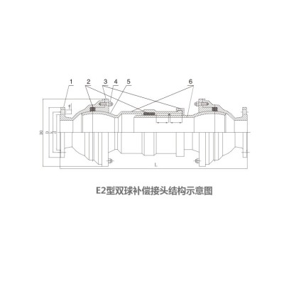 E2型双球形补偿接头图2